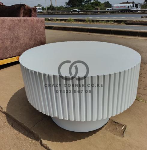 Modern Round Ribbed Coffee Table