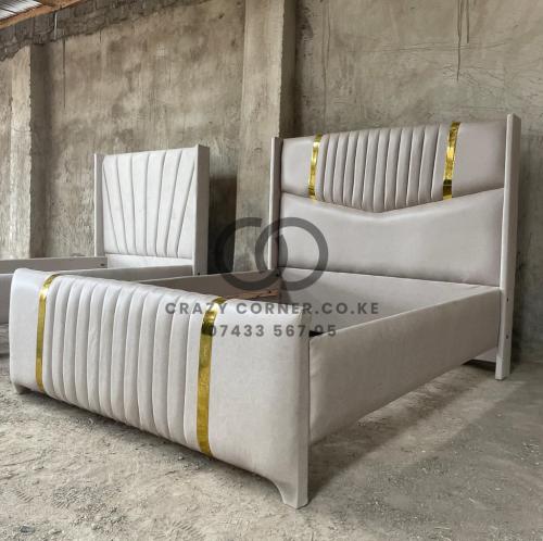 6 by 6 Queen Bed Lined with gold details