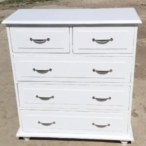 Vintage Grace White 5-Drawer Chest