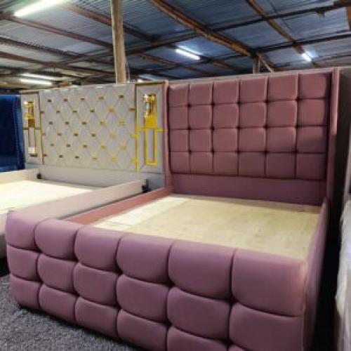 5by6 Box Tufted Bed-Pink